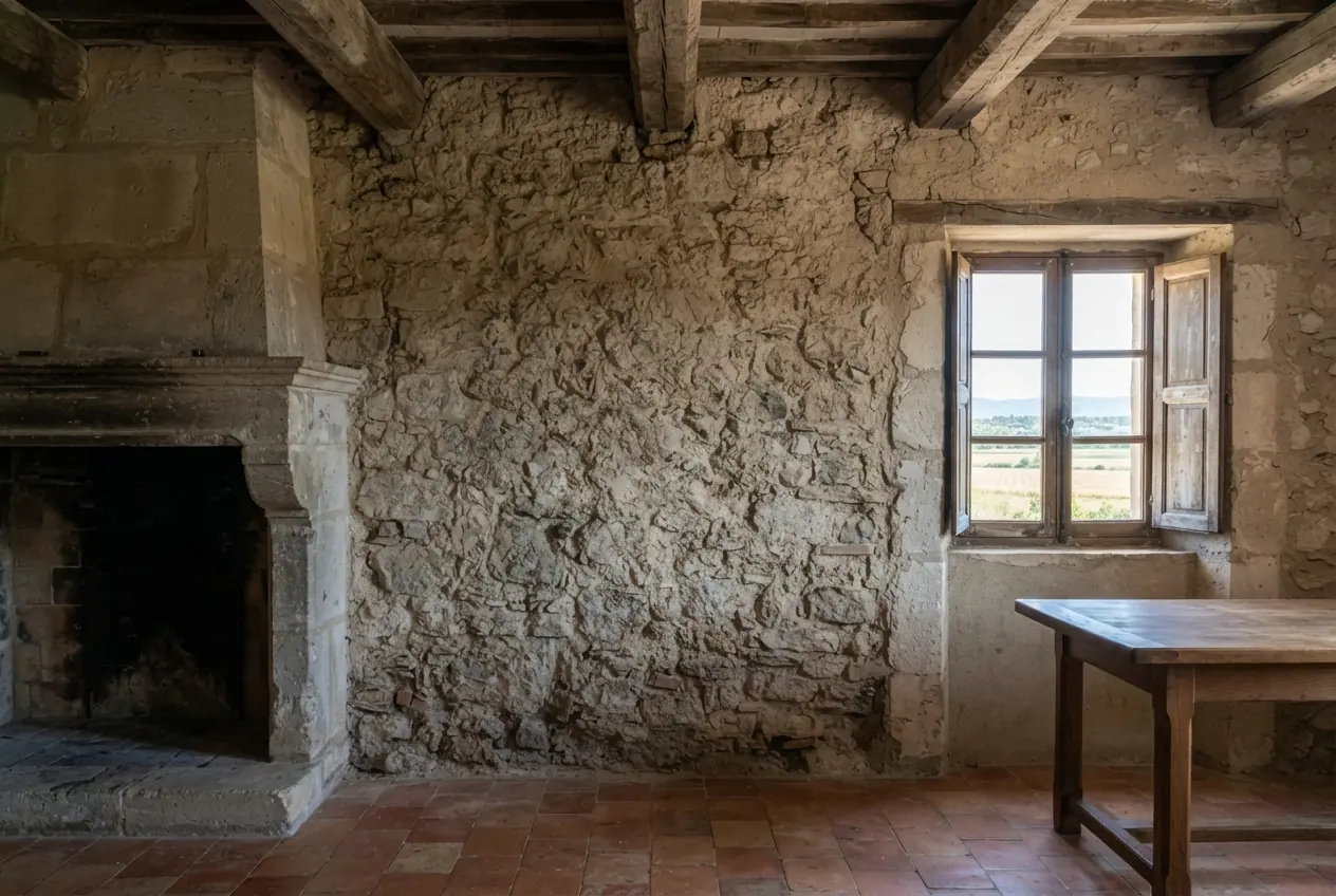 Mas de la plaine sans climatisation avant travaux à Orgon