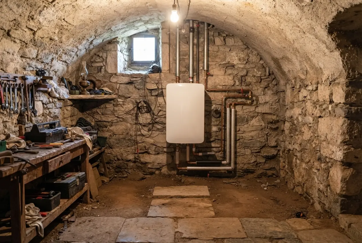 Pompe à chaleur air-eau installée dans un mas du Comtat